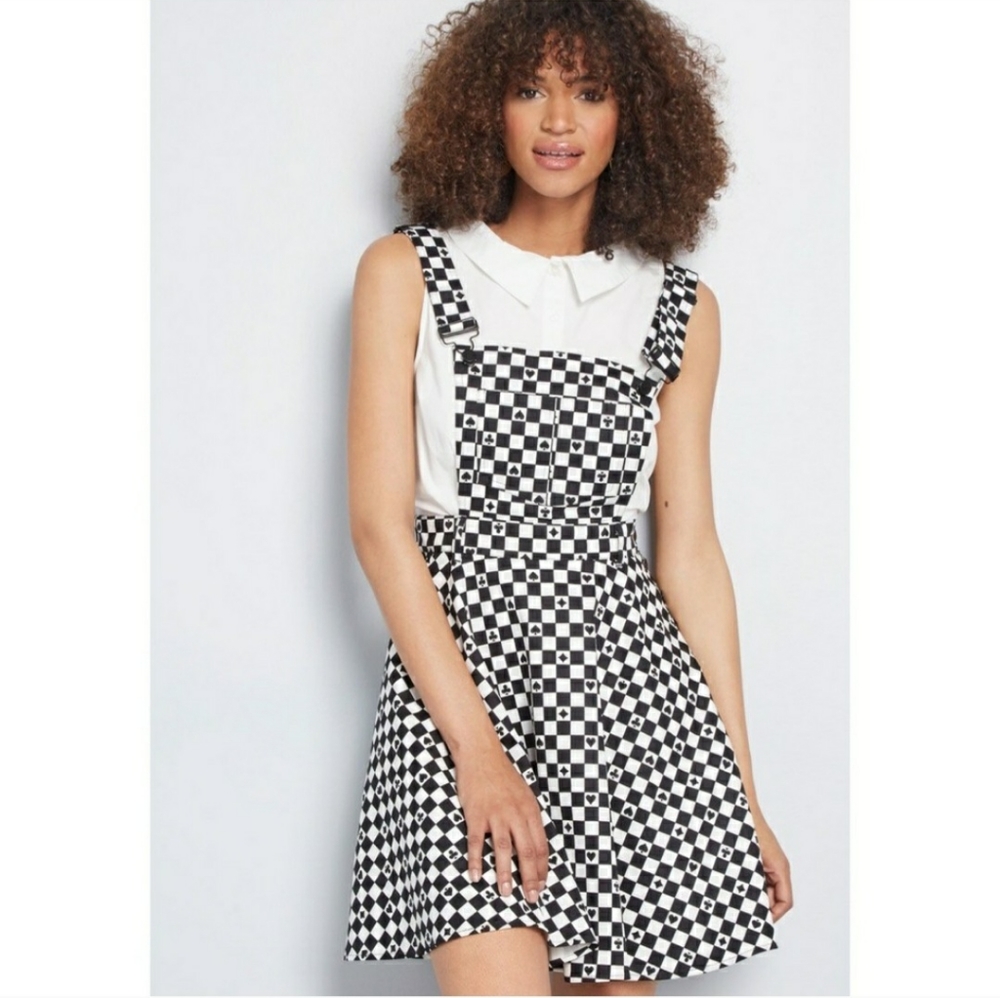 Hell Bunny Checkered Pinafore Dress